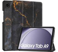 imoshion Design Bibliothèque pliante pour la Samsung Galaxy Tab A9 8.7 pouces - Noir Marbre