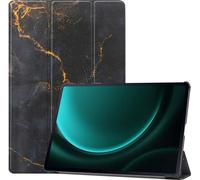 imoshion Design Bibliothèque pliante pour Samsung Galaxy Tab S10 Plus / Tab S9 FE Plus / Tab S9 Plus - Marbre noir