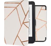 Coque pour Kobo Clara 2E,Tolino Shine 4 Design Sleepcover Bookcase zonder stand Blanc