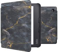 imoshion Design Slim Hard Case Sleep cover with stand for the Kobo Libra 2 / Tolino Vision 6 - Black Marble
