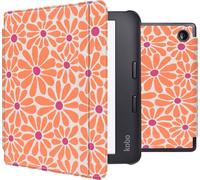 imoshion Design Slim Hard Case Sleep cover with stand for the Kobo Libra 2 / Tolino Vision 6 - Orange Flowers Connect