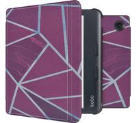imoshion Design Slim Hard Case Sleep cover with stand for the Kobo Libra Colour - Bordeaux Graphic