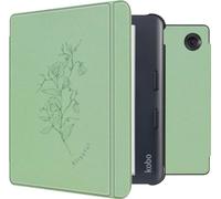 imoshion Design Slim Hard Case Sleepcover avec support pour la Kobo Libra Colour - Floral Green