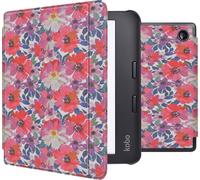 imoshion Design Slim Hard Case Sleepcover avec support pour le Kobo Libra 2 / Tolino Vision 6 - Flower Watercolor