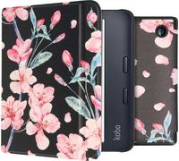 imoshion Design Slim Hard Case Sleepcover with stand for the Kobo Libra 2 / Tolino Vision 6 - Blossom Watercolour Black