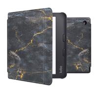 imoshion Design Slim Hard Sleepcover avec support pour Kobo Libra 2 / Tolino Vision 6 - Black Marble