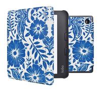 imoshion Design Slim Hard Sleepcover avec support pour Kobo Libra 2 / Tolino Vision 6 - Flower Tile