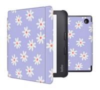 imoshion Design Slim Hard Sleepcover avec support pour Kobo Libra 2 / Tolino Vision 6 - Flowers Distance