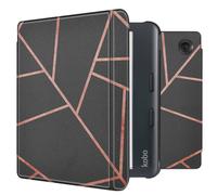 imoshion imoshion Design Slim Hard Sleepcover avec support Kobo Libra Colour Black Graphic Noir