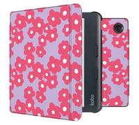 imoshion Design Slim Hard Sleepcover avec support pour Kobo Libra Colour / Tolino Vision Color - Dusty Rose Blossom