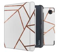 imoshion Design Slim Hard Sleepcover avec support pour Kobo Libra Colour - White Graphic