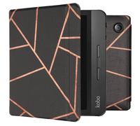 imoshion ?Design Slim Hard Sleepcover avec support pour Kobo Libra H2O - Black Graphic