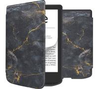 Étui de liseuse portefeuille Slim Soft Sleepcover Pocketbook Verse / Verse Pro / Vivlio Light / Light HD Black Marble
