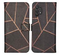 Coque pour Samsung Galaxy A32 (5G) Similicuir Graphique noir