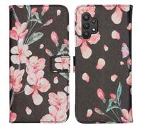imoshion Design Softcase Bookcase pour Samsung Galaxy A32 (5G) - Blossom Watercolor Black