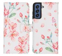 imoshion Design Softcase Bookcase pour Samsung Galaxy S21 FE - Blossom Watercolor White