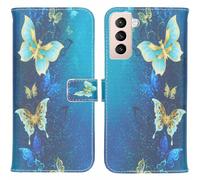 imoshion Design Softcase Bookcase pour Samsung Galaxy S21 Plus - Blue Butterfly