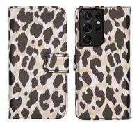 imoshion Design Softcase Bookcase pour Samsung Galaxy S21 Ultra - Golden Leopard
