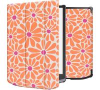 imoshion Design Trifold Hard Sleepcover pour Pocketbook InkPad X Pro - Orange Flowers Connect