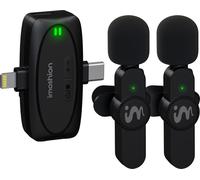 imoshion Duo Pack Mini microphone pour téléphone - Microphone à pince - Sans fil - AUX / 3,5 mm / Lightning / USB-C
