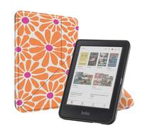 imoshion imoshion Étui de liseuse portefeuille design Pliable Kobo Clara Colour / BW Orange Flowers Connect Orange