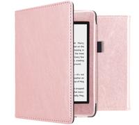 imoshion Étui de liseuse portefeuille en cuir végan pour Amazon Kindle Paperwhite 4 - Rose Doré