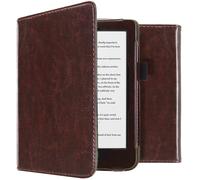 imoshion Étui de liseuse portefeuille en cuir végan pour Kobo Clara HD - Marron foncé