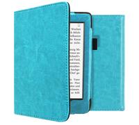 Coque pour Tolino Page 2 Etui de liseuse portefeuille en cuir végan Bleu clair