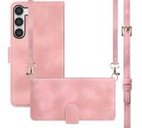 Etui de télephone portefeuille avec cordon pour Samsung Galaxy S23 - Rose