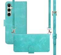 Etui de télephone portefeuille avec cordon pour Samsung Galaxy S25 / S24 - Turquoise