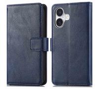 imoshion Étui de télephone portefeuille de luxe pour Apple iPhone 16 - Bleu foncé