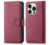 imoshion Étui de télephone portefeuille de luxe pour Apple iPhone 16 Pro - Bordeaux