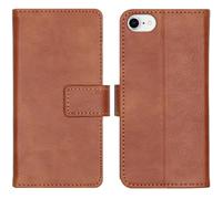 imoshion Étui de télephone portefeuille de luxe pour Apple iPhone SE (2022 / 2020) / 8 / 7 / 6(s) - Marron