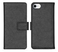 imoshion Étui de télephone portefeuille de luxe pour Apple iPhone SE (2022 / 2020) / 8 / 7 / 6(s) - Noir