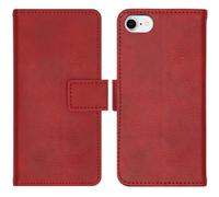 imoshion Étui de télephone portefeuille de luxe pour Apple iPhone SE (2022 / 2020) / 8 / 7 / 6(s) - Rouge
