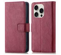 imoshion Étui de télephone portefeuille de luxe pour Apple iPhone 16 Pro Max - Bordeaux
