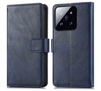 Coque pour Xiaomi 14T Pro Similicuir Bleu foncé