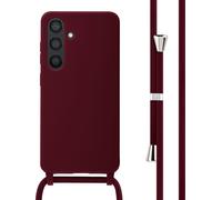 imoshion Coque en silicone avec cordon pour Samsung Galaxy S24 - Rouge foncé