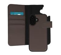 imoshion Étui portefeuille luxe 2-en-1 amovible pour Apple iPhone 16 - Marron