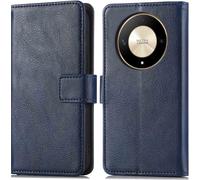 Coque pour Honor Magic 6 Lite Similicuir Bleu foncé