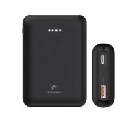 imoshion imoshion Batterie externe compacte 10.000 mAh Petite batterie externe Chargeur rapide 22,5 W USB-C / USB-A Noir Noir