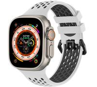 imoshion imoshion Boucle de Brassard de sport en silicone Watch Series 1 á 11 / SE / Ultra (44/45/46/49 mm) Blanc / Noir Blanc