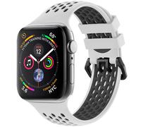 imoshion imoshion Boucle de Brassard de sport en silicone Watch Series 1 á 9 / SE (38/40/41 mm) | Series 10 / 11 (42 mm) Blanc / Noir Blanc