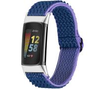 imoshion Bracelet en nylon élastique pour Fitbit Charge 5 - Bleu foncé