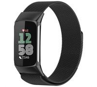imoshion imoshion Bracelet magnétique milanais pour Fitbit Charge 5 Taille M Noir Noir