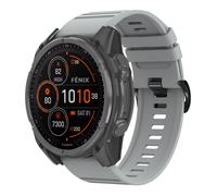 imoshion Bracelet QuickFit® Stripe en silicone pour Garmin Watch | 26 mm aansluiting - Gris