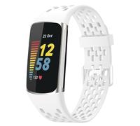 imoshion imoshion Brassard de sport en silicone avec trous Fitbit Charge 5 / Charge 6 Blanc Blanc