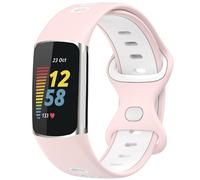 imoshion Bracelet Sport? en silicone pour Fitbit Charge 5 / 6 - Pink & White