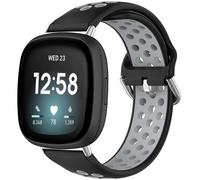 imoshion imoshion Bracelet sport silicone pour Fitbit Versa 4 / 3 / Sense (2) Black / Grey Noir
