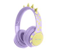imoshion imoshion Casque sans fil pour enfants Dino LED Light Limiteur de décibels Avec câble AUX Lavender Lilac / Yellow Lilas